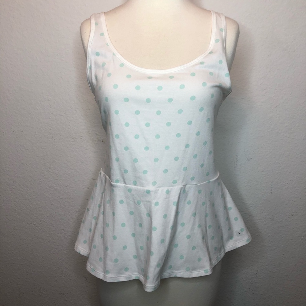 White polka dot sleeveless tee by express